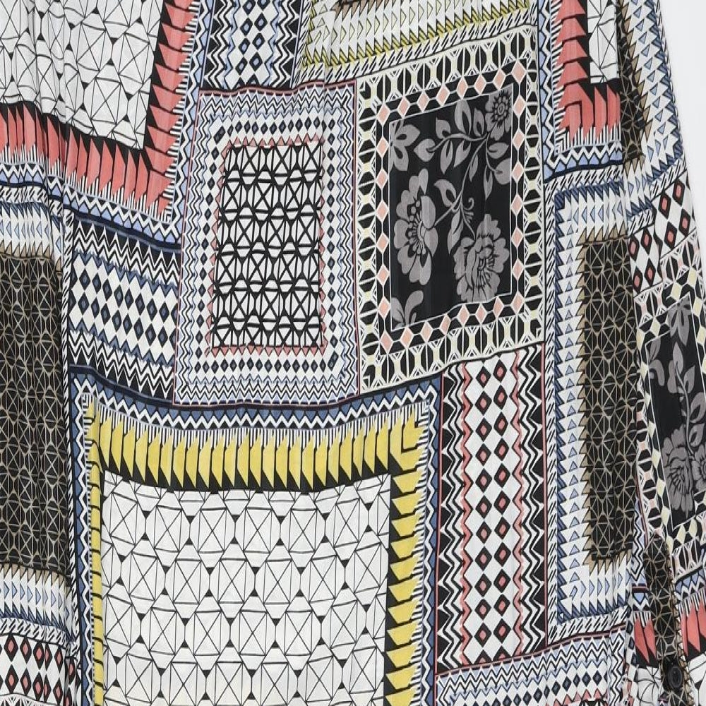 NEXT Womens Multicoloured Geometric Polyester Maxi Size 12 V-Neck