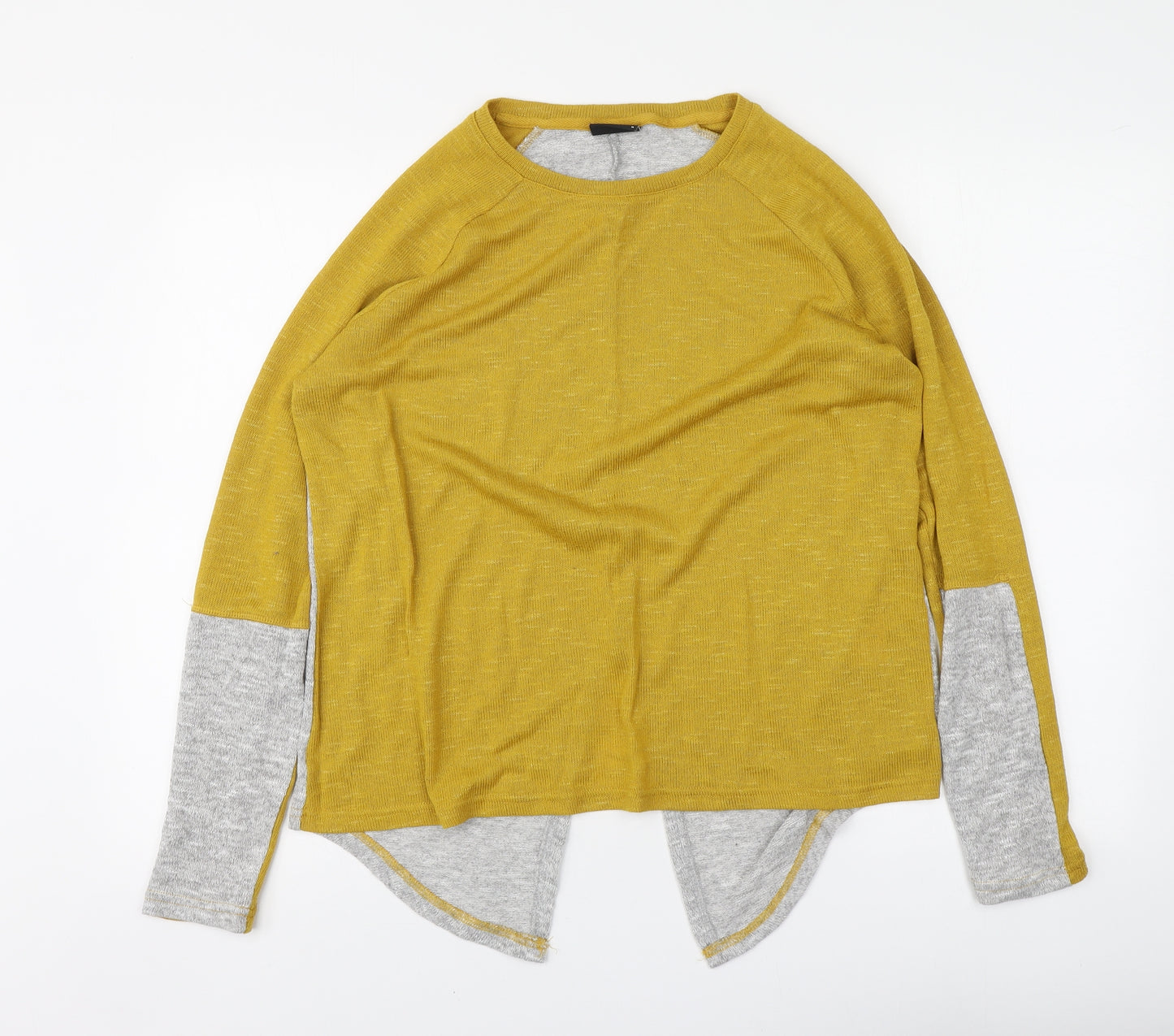 VILA Womens Yellow Round Neck Polyester Pullover Jumper Size M