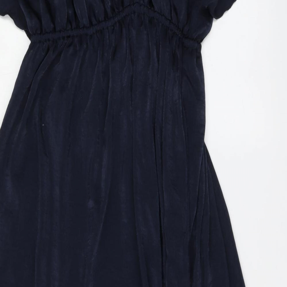 Blume Womens Blue Polyester Maxi Size 16 V-Neck