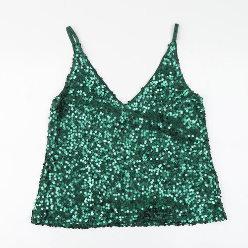 NEXT Womens Green Polyester Basic Blouse Size 12 Collared