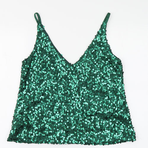 NEXT Womens Green Polyester Basic Blouse Size 12 Collared
