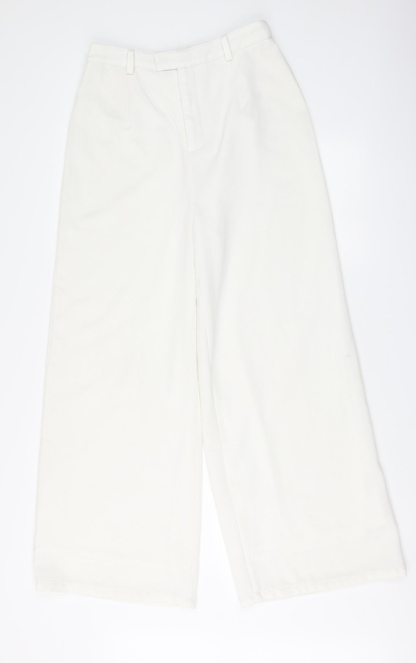 Missguided Womens White Polyester Trousers Size 12 L29 in Regular