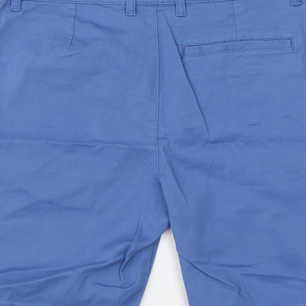 George Mens Blue Cotton Chino Shorts Size 32 L16 in Regular