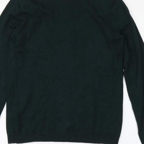 Warehouse Womens Green Round Neck Cotton Pullover Jumper Size 6