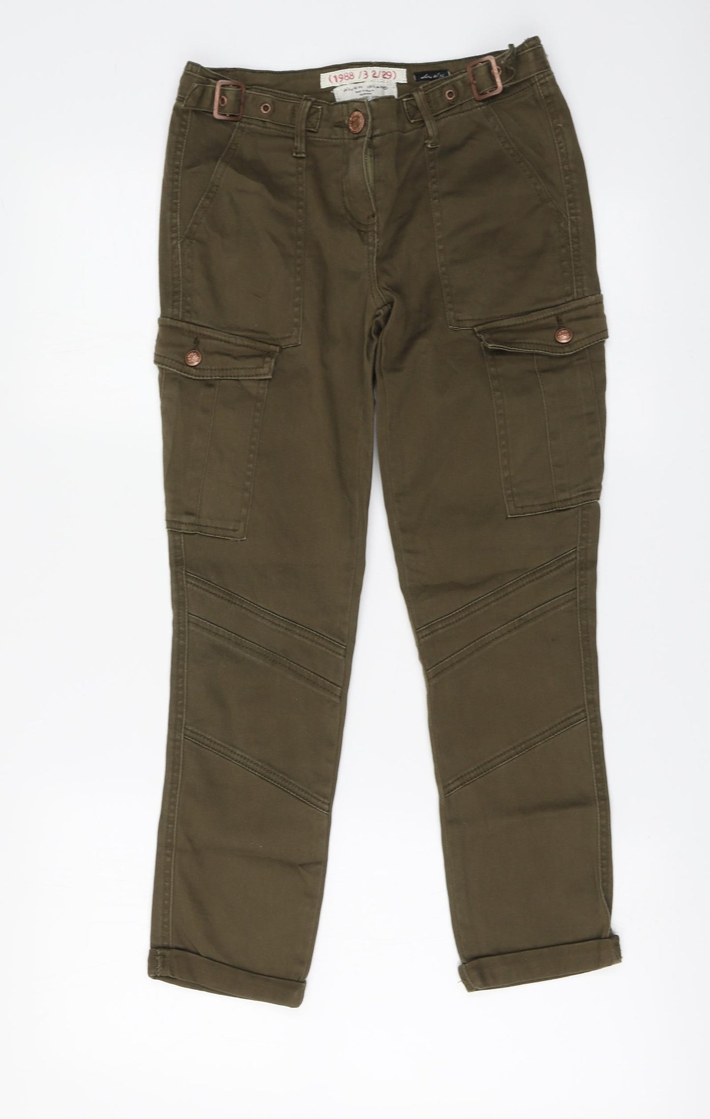 River Island Womens Green Cotton Jegging Trousers Size 8 L25 in Regular