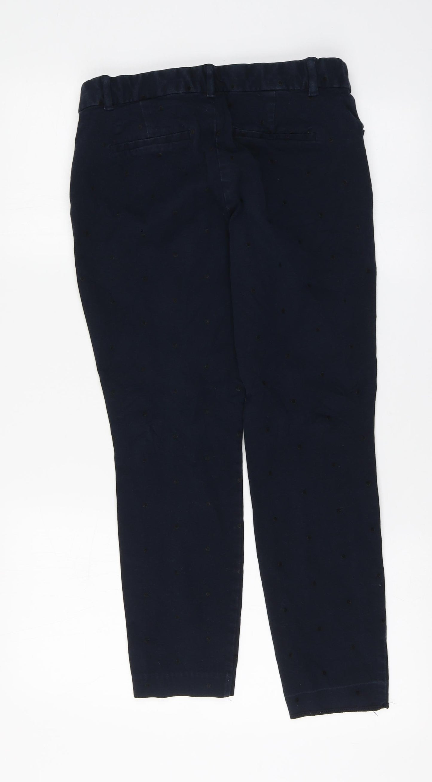 Gap Womens Blue Polka Dot Cotton Chino Trousers Size 8 L26 in Regular