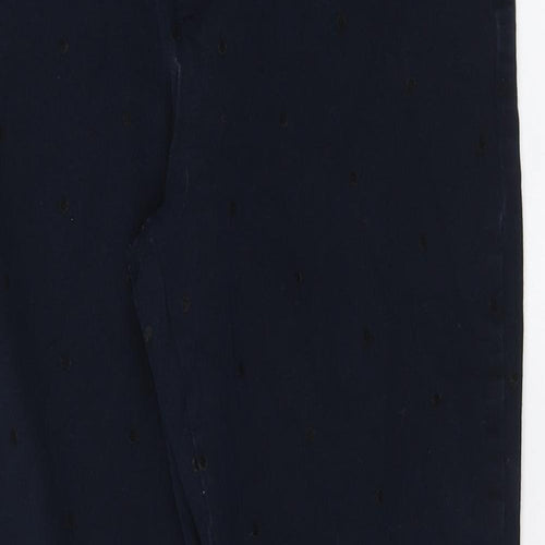 Gap Womens Blue Polka Dot Cotton Chino Trousers Size 8 L26 in Regular
