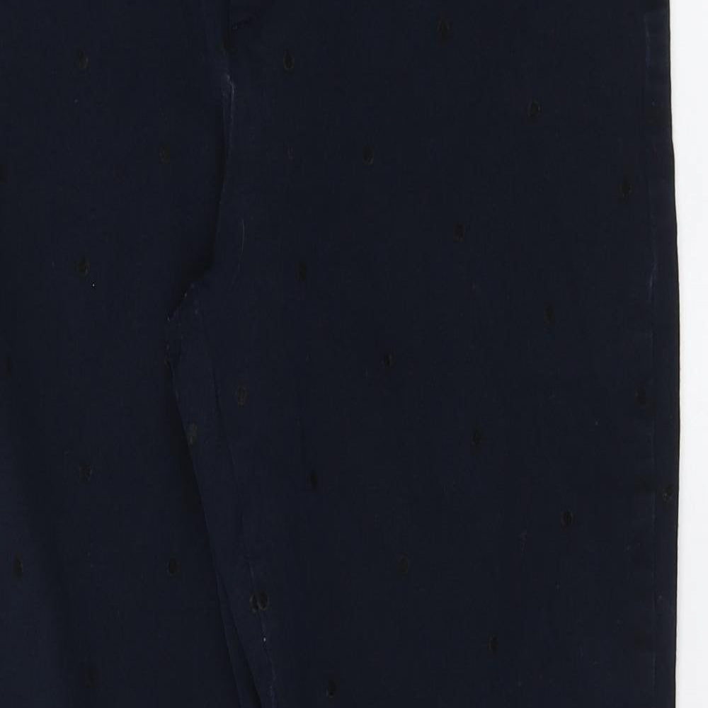 Gap Womens Blue Polka Dot Cotton Chino Trousers Size 8 L26 in Regular