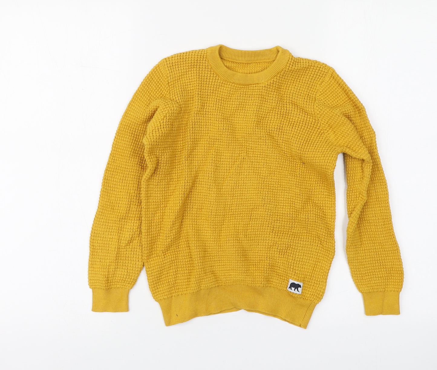 Dunnes Stores Boys Yellow Round Neck Cotton Pullover Jumper Size 8-9 Years