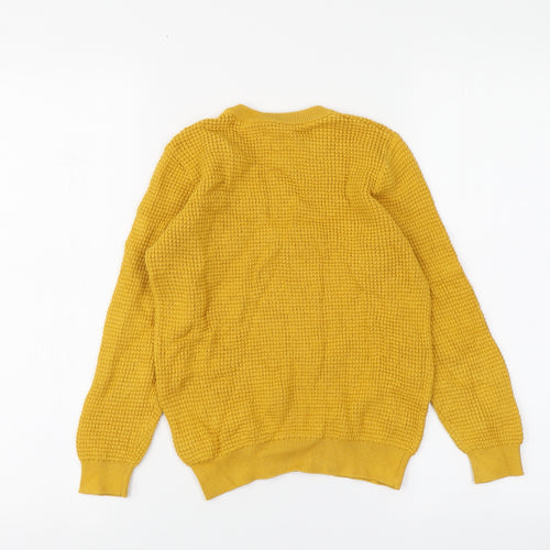 Dunnes Stores Boys Yellow Round Neck Cotton Pullover Jumper Size 8-9 Years