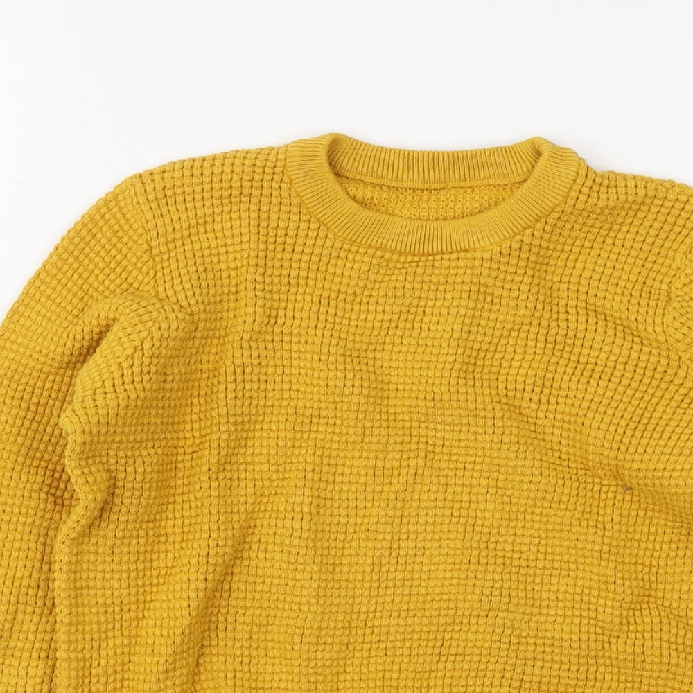 Dunnes Stores Boys Yellow Round Neck Cotton Pullover Jumper Size 8-9 Years