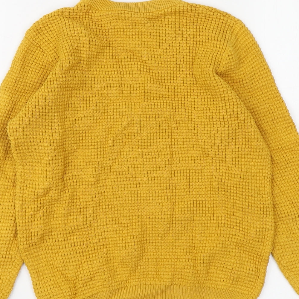 Dunnes Stores Boys Yellow Round Neck Cotton Pullover Jumper Size 8-9 Years