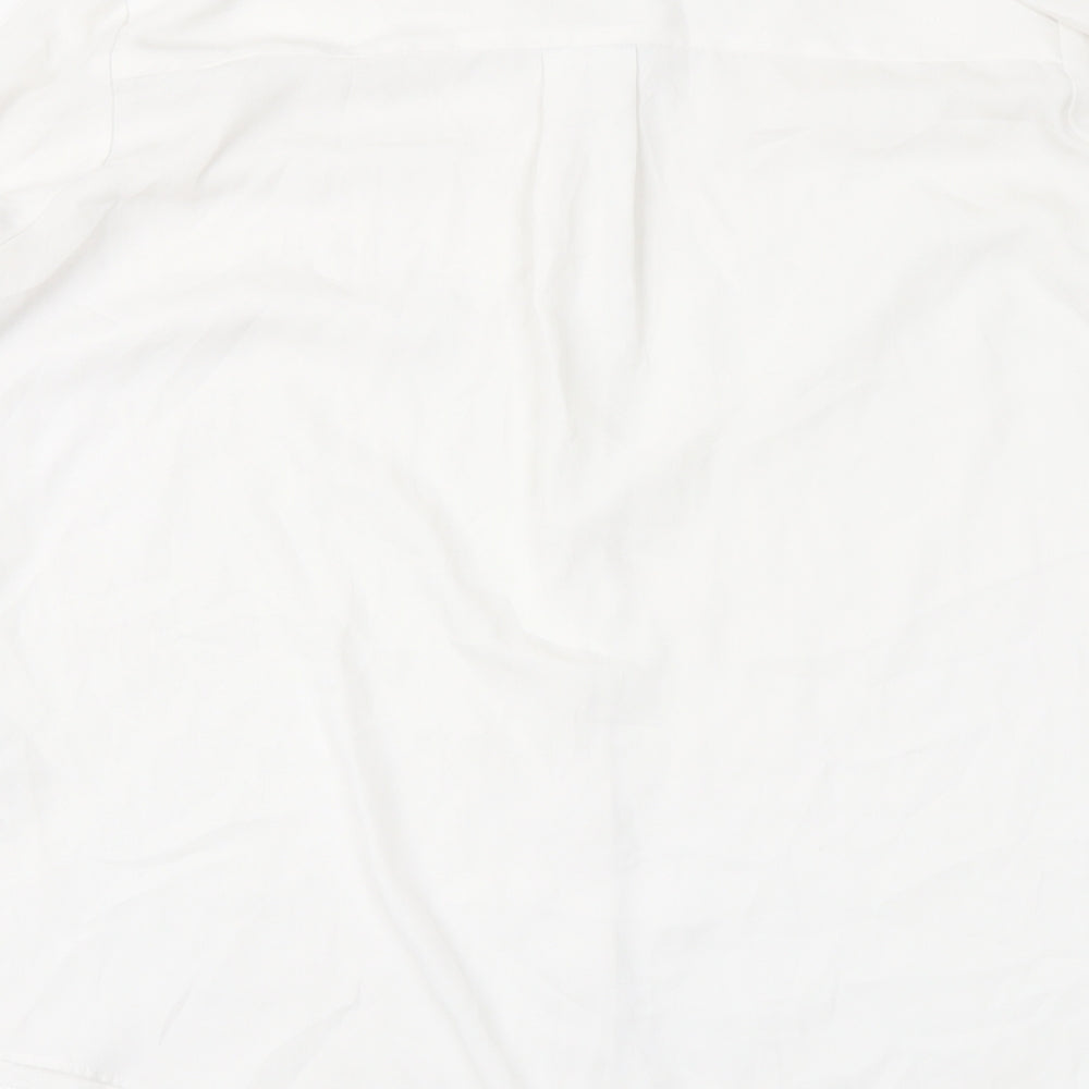 New Look Womens White Polyester Basic Button-Up Size 16 Collared