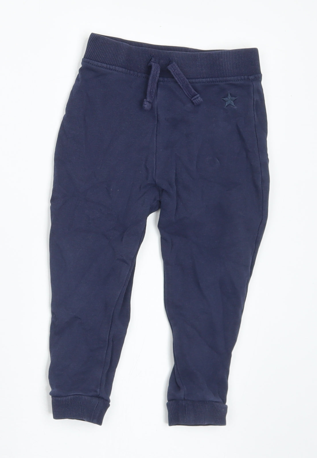Dunnes Stores Boys Blue Cotton Jogger Trousers Size 18-24 Months
