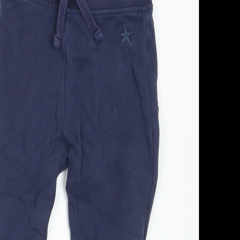 Dunnes Stores Boys Blue Cotton Jogger Trousers Size 18-24 Months