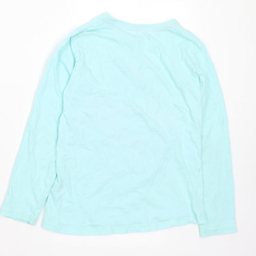 Dunnes Stores Girls Blue Cotton Basic T-Shirt Size 9-10 Years Crew Neck - Shine Bright