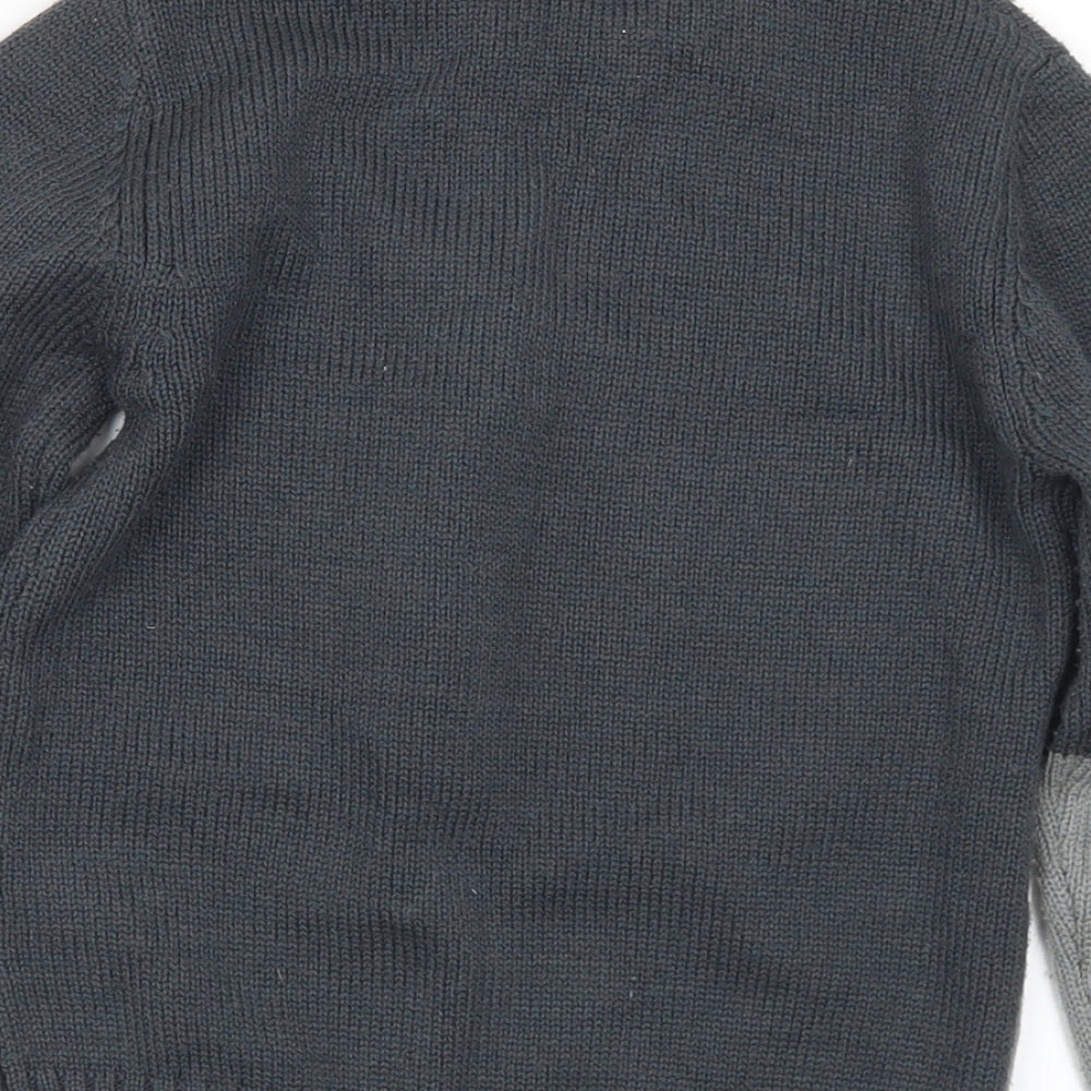 F&F Boys Multicoloured Crew Neck Acrylic Pullover Jumper Size 4-5 Years - Fire Engine