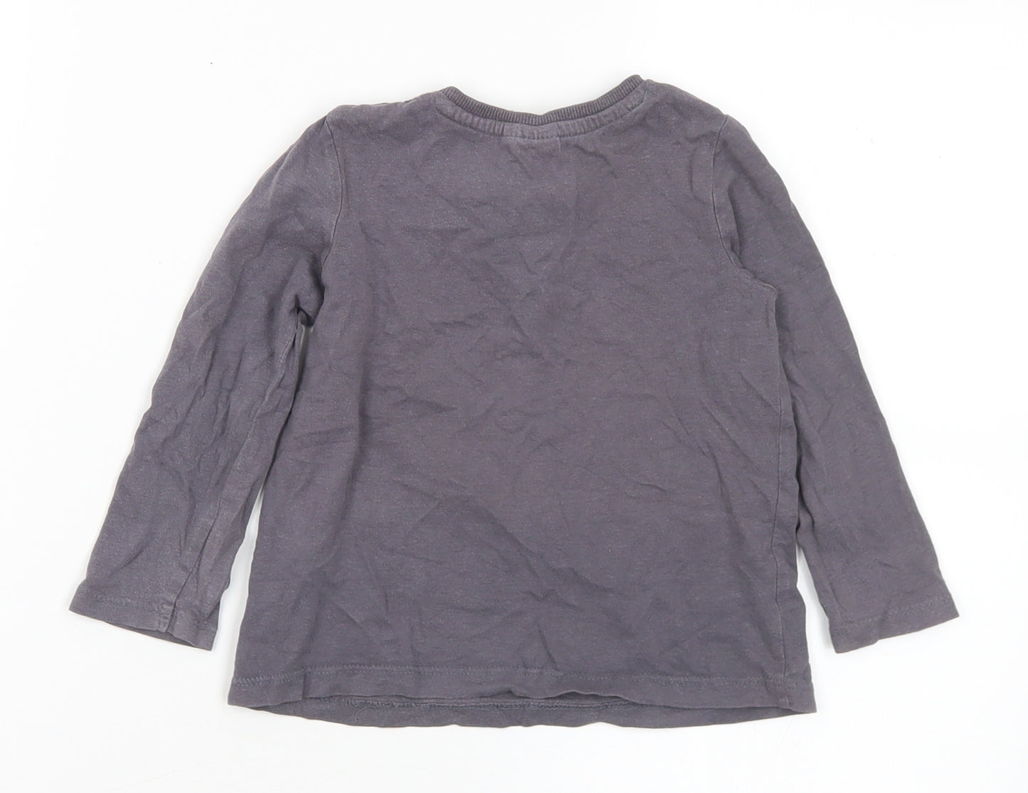 Disney Boys Grey Polyester Basic T-Shirt Size 18-24 Months Crew Neck - Goofy
