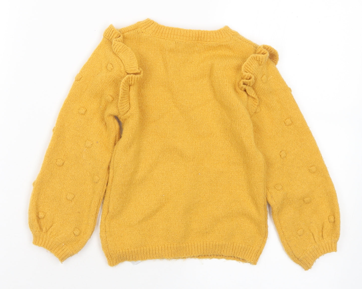 Primark Girls Yellow Acrylic Pullover Jumper Size 18-24 Months