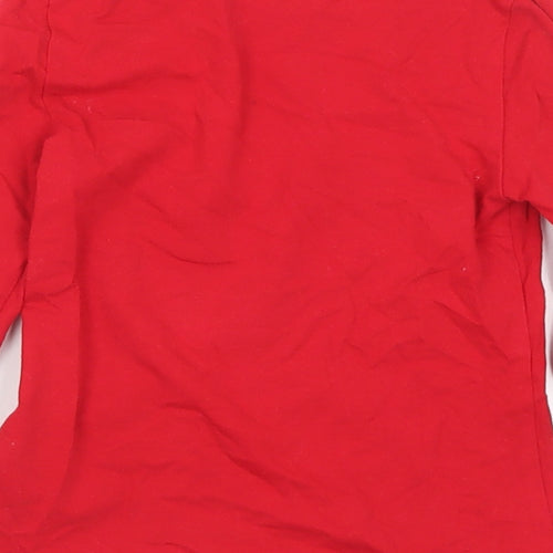 Dunnes Stores Girls Red Cotton Basic T-Shirt Size 2-3 Years Round Neck