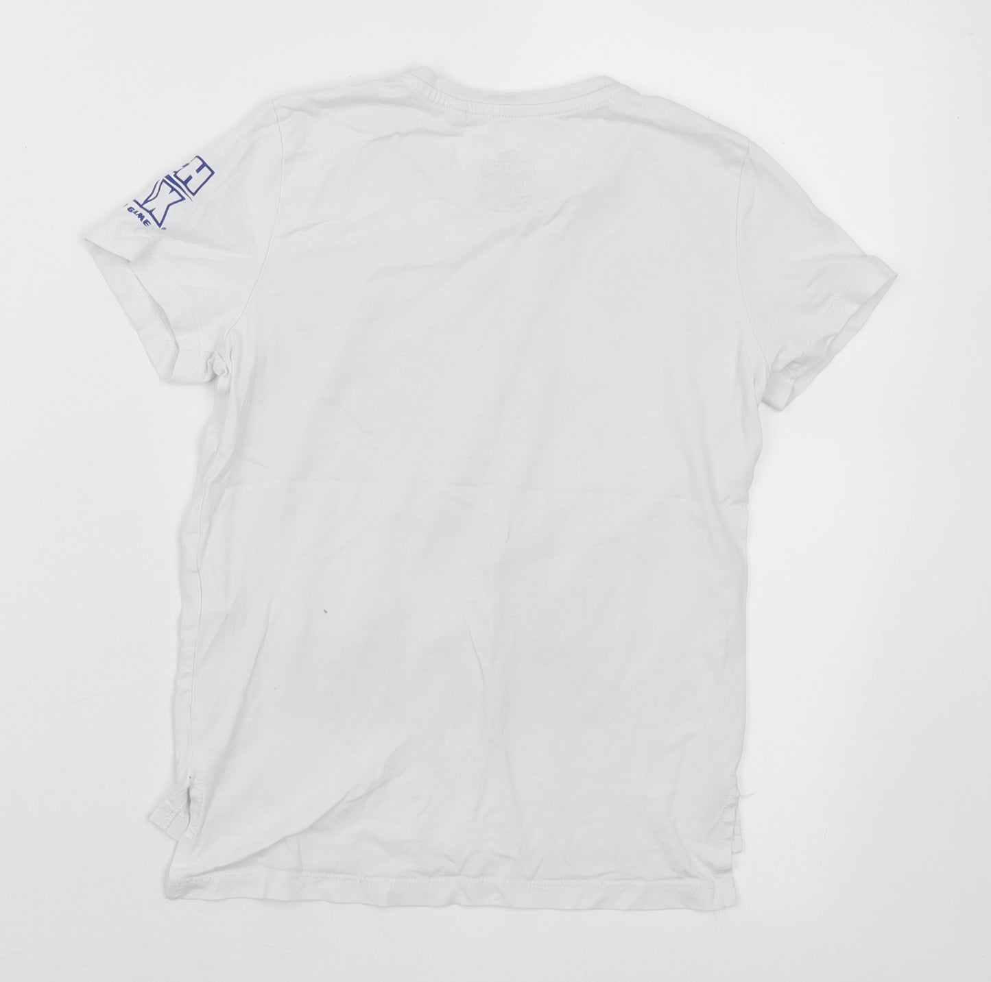 Primark Boys White Cotton Basic T-Shirt Size 5-6 Years Crew Neck - Football
