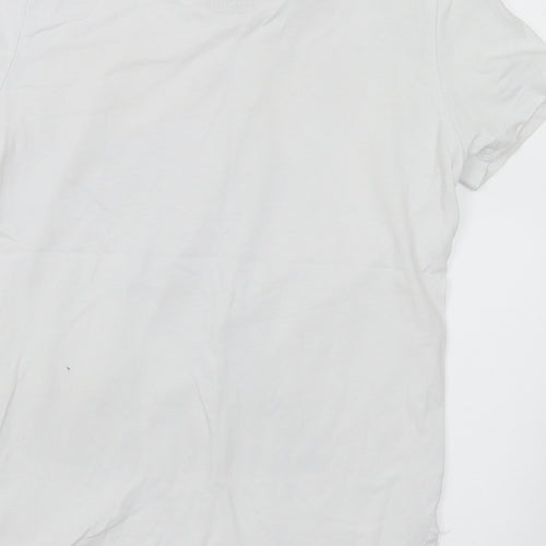 Primark Boys White Cotton Basic T-Shirt Size 5-6 Years Crew Neck - Football
