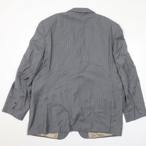 Digel Mens Grey Striped Wool Jacket Suit Jacket Size 48