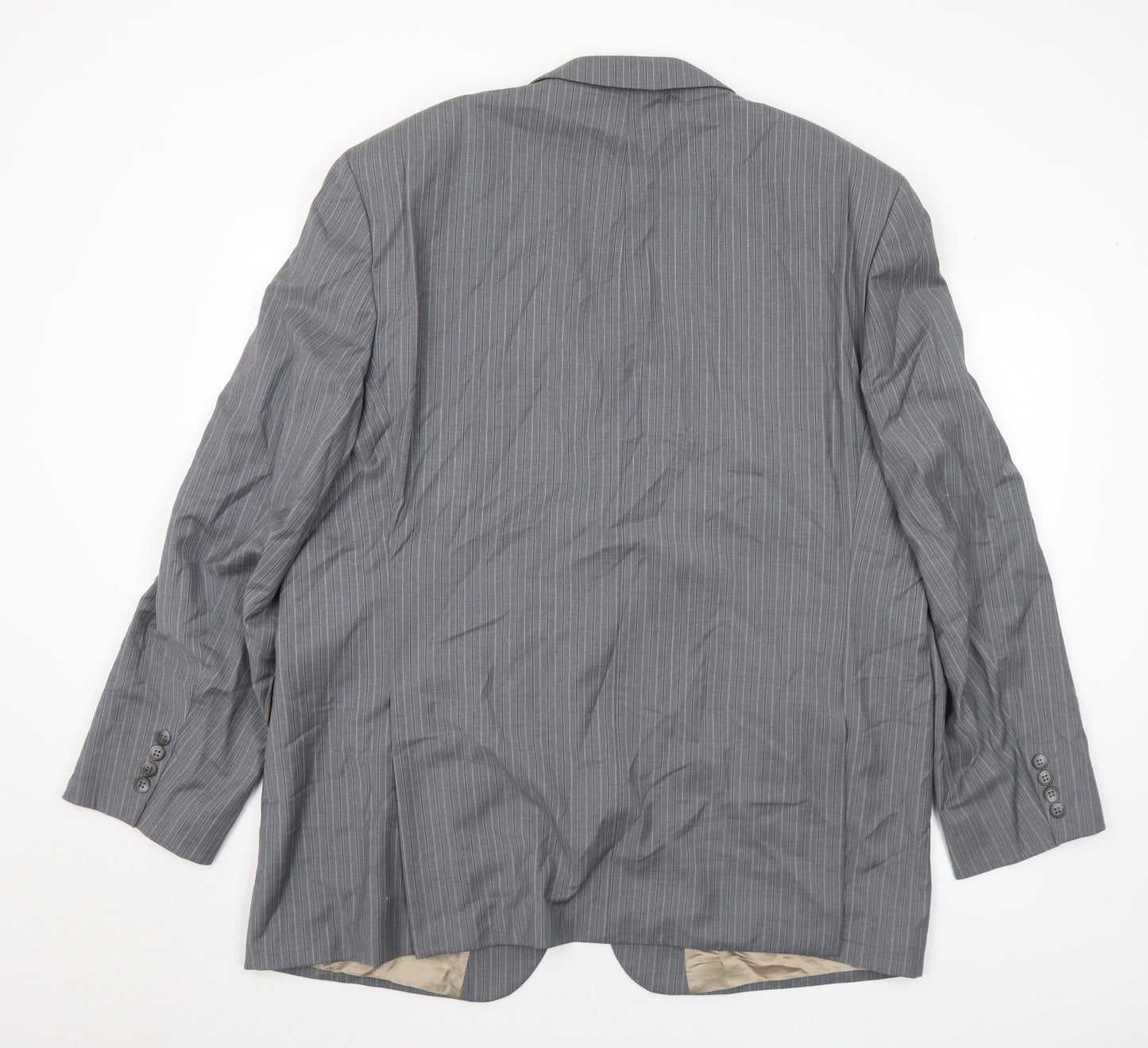Digel Mens Grey Striped Wool Jacket Suit Jacket Size 48
