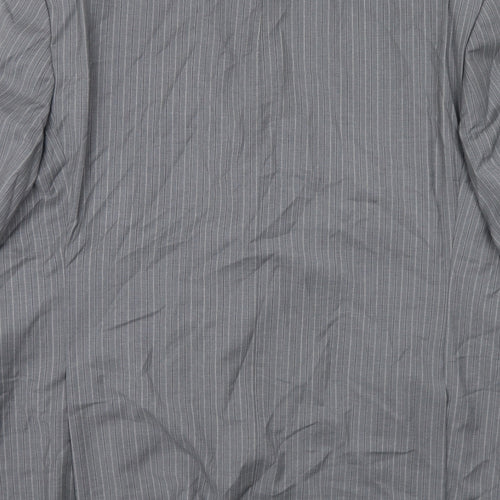 Digel Mens Grey Striped Wool Jacket Suit Jacket Size 48