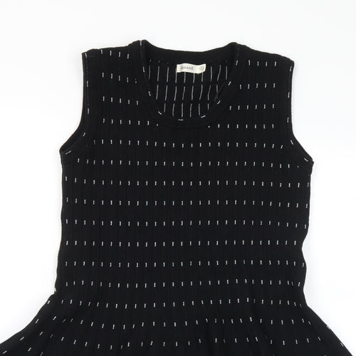 Lavand Womens Black Geometric Acrylic Jumper Dress Size S Scoop Neck