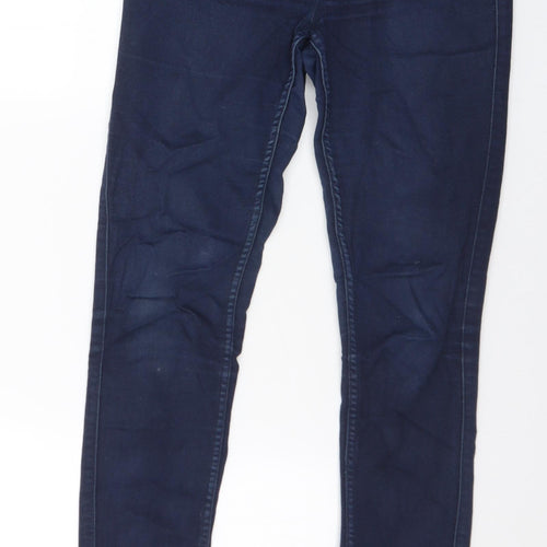 Pieces Womens Blue Cotton Skinny Jeans Size S L30 in Regular Button