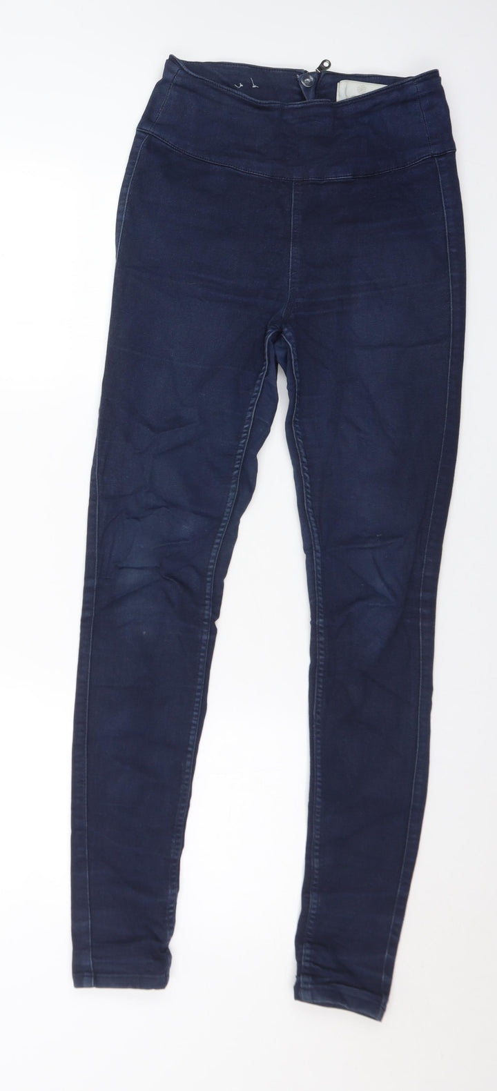 Pieces Womens Blue Cotton Skinny Jeans Size S L30 in Regular Button