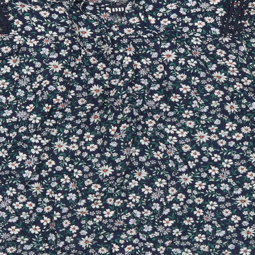 Marks and Spencer Womens Multicoloured Floral Viscose Basic Blouse Size 10 Round Neck