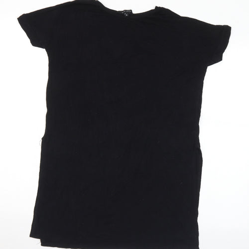 New Look Womens Black Viscose Basic T-Shirt Size 8 Round Neck