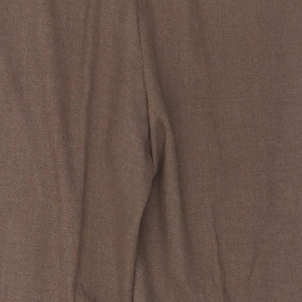BHS Mens Brown Polyester Trousers Size 38 in L29 in Regular