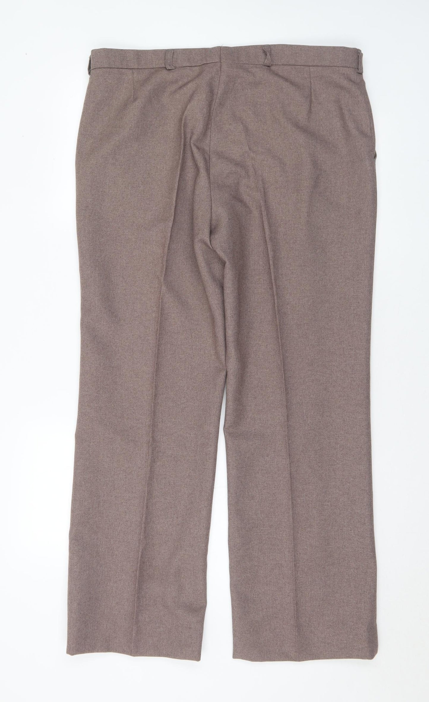 Cavellair Mens Brown Polyester Trousers Size 38 in L29 in Regular