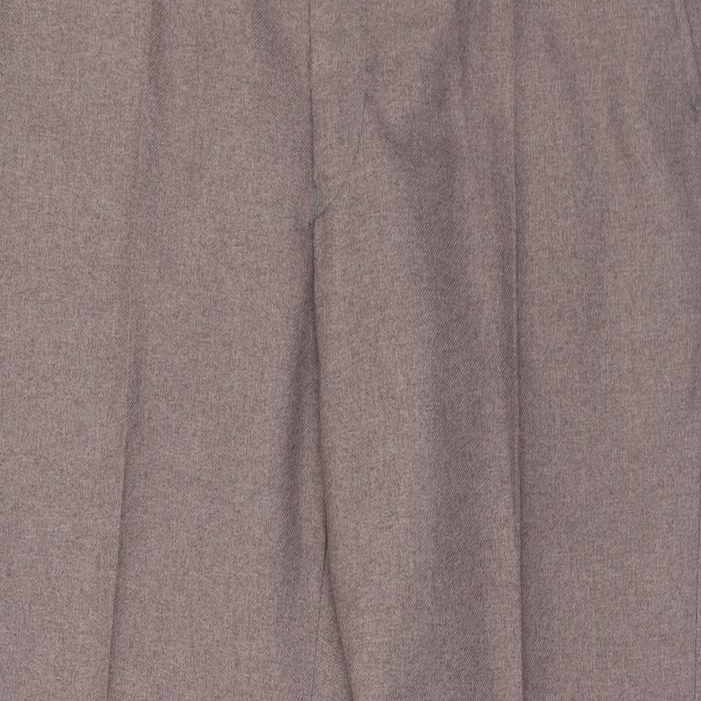 Cavellair Mens Brown Polyester Trousers Size 38 in L29 in Regular