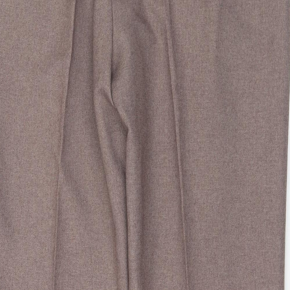 Cavellair Mens Brown Polyester Trousers Size 38 in L29 in Regular