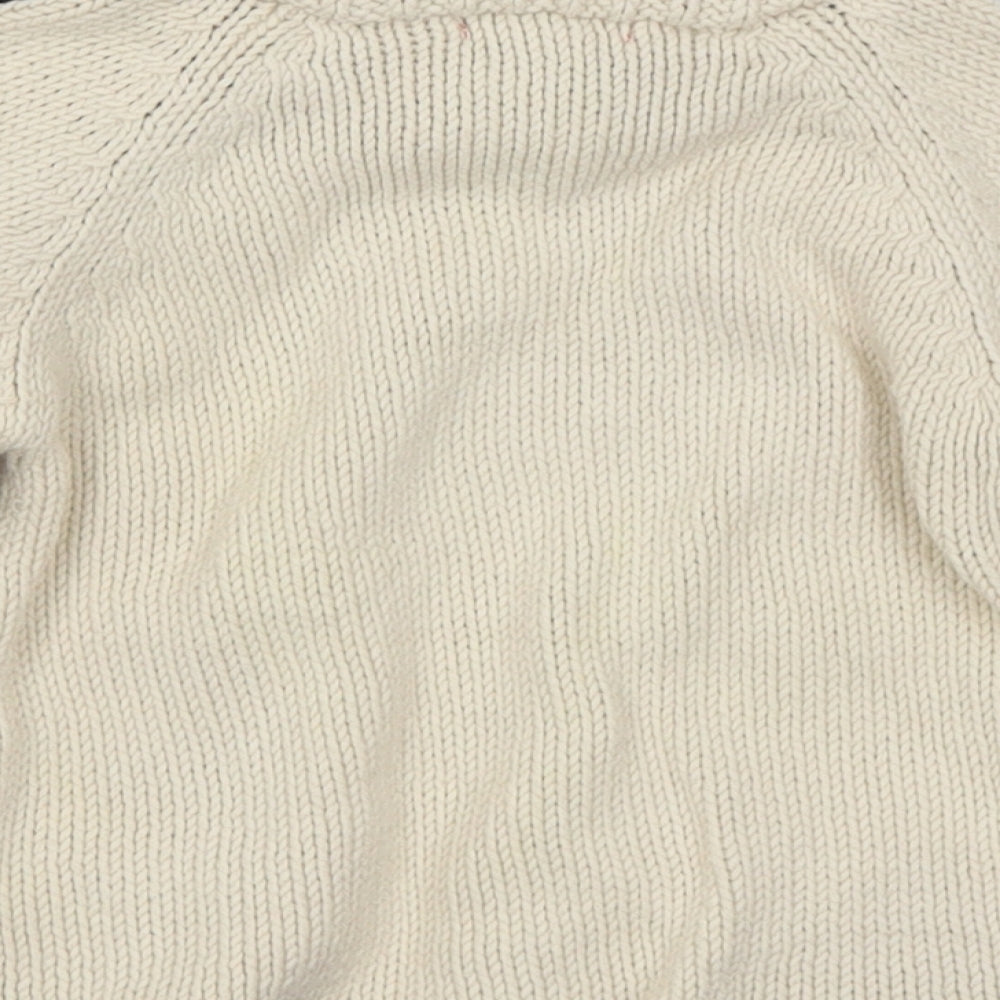 onekind Girls Beige Collared Cotton Pullover Jumper Size 3 Years