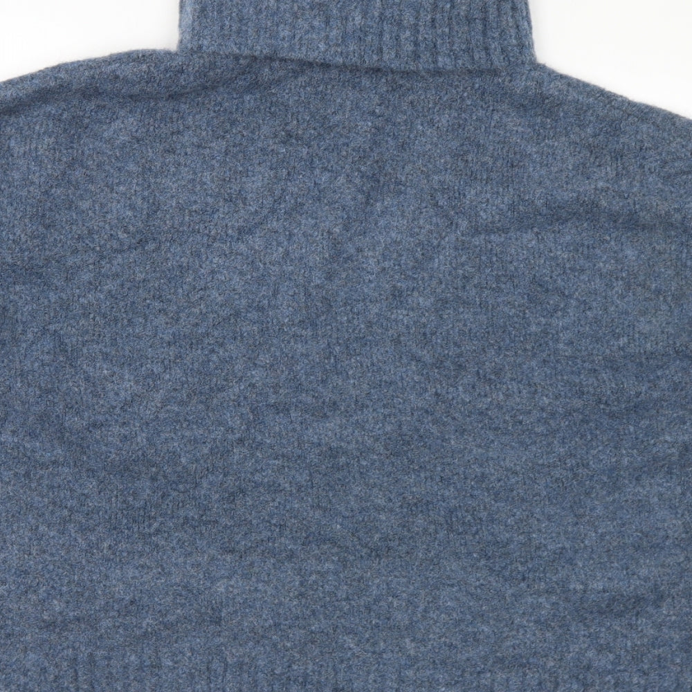 Zara Womens Blue Roll Neck Acrylic Pullover Jumper Size M - M/L