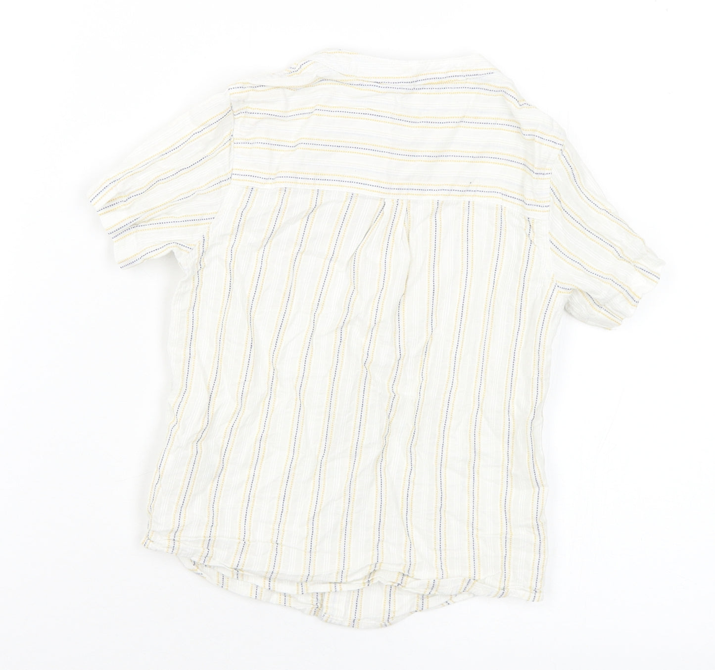 Matalan Boys Ivory Striped Cotton Basic Button-Up Size 3-4 Years Henley Button