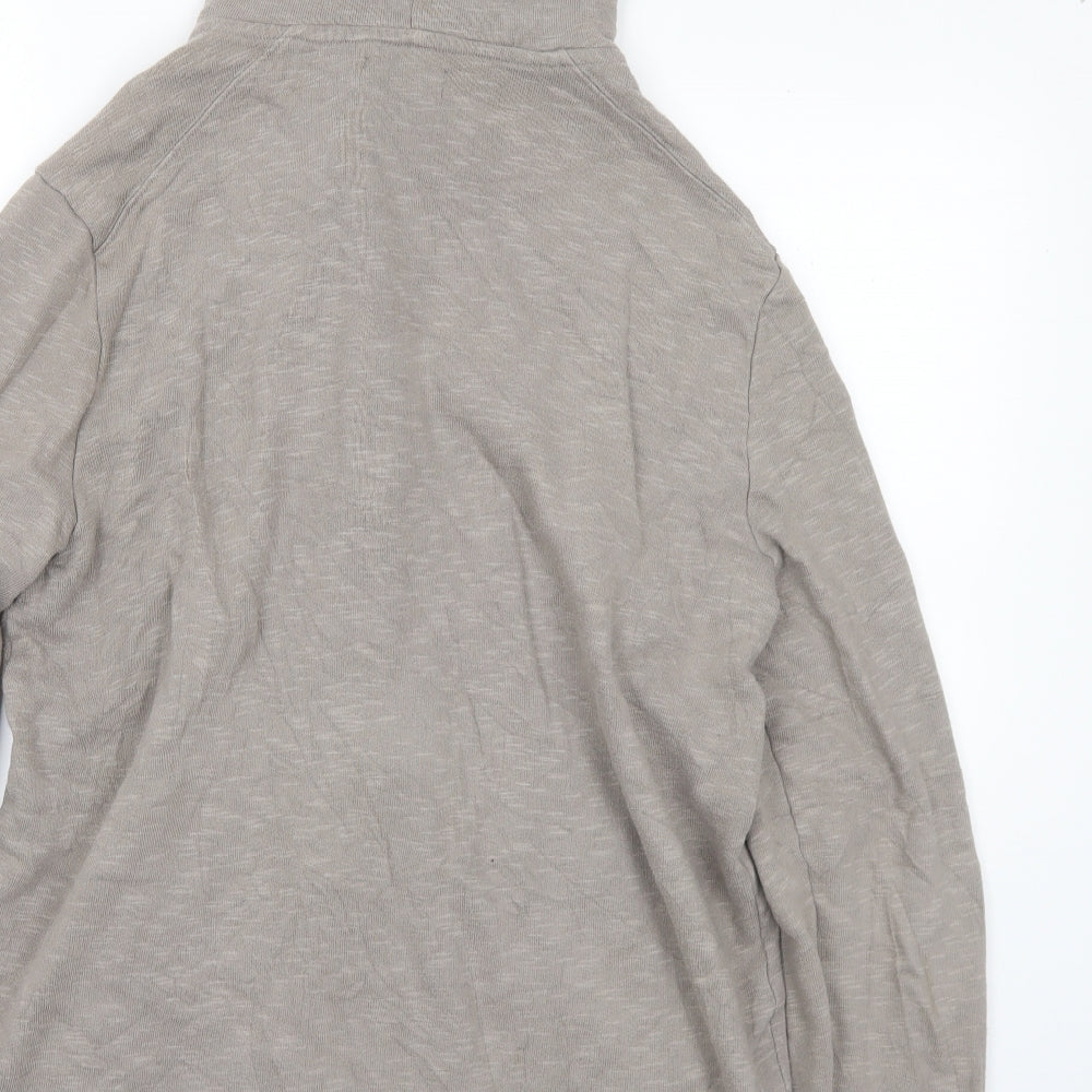 River Island Mens Grey Cotton Full Zip Hoodie Size L