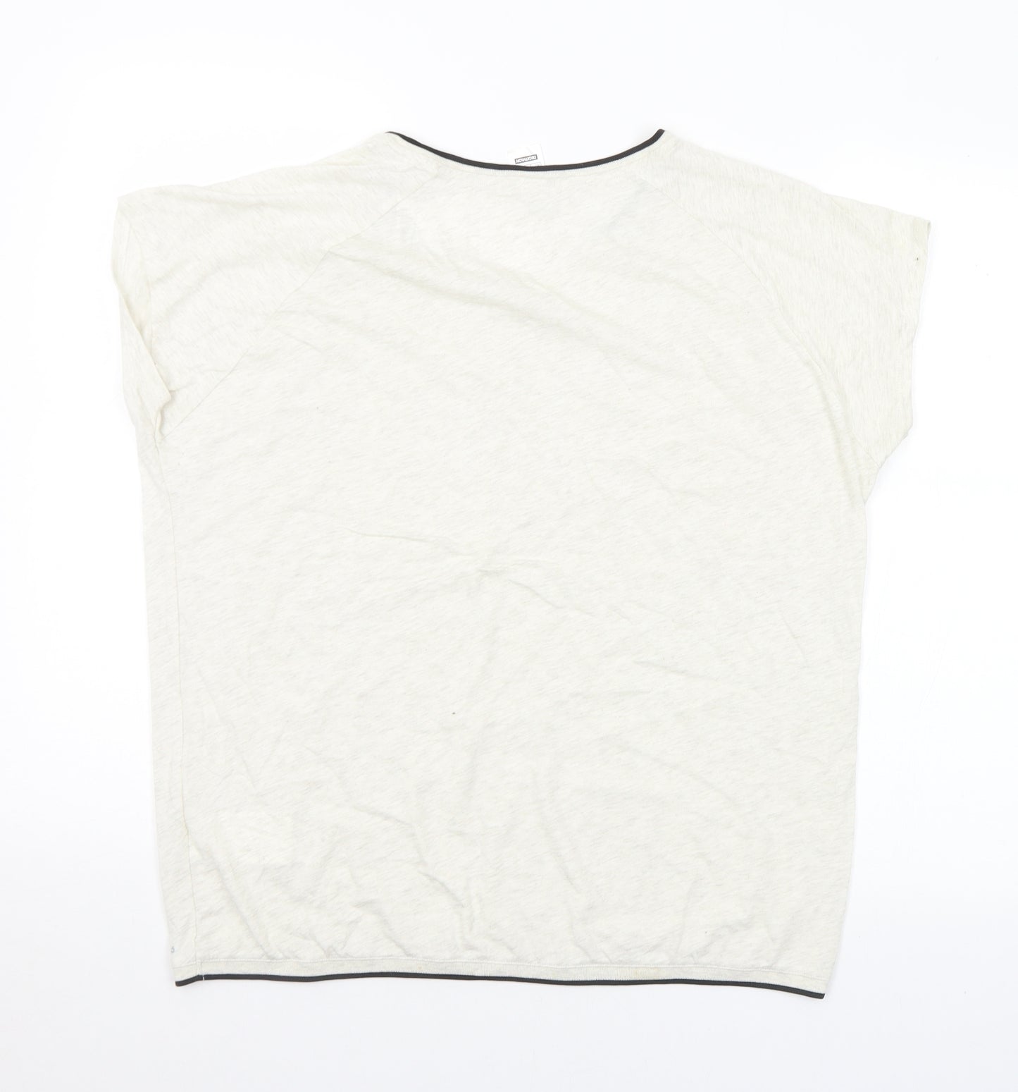 DECATHLON Mens Ivory Polyester T-Shirt Size L V-Neck