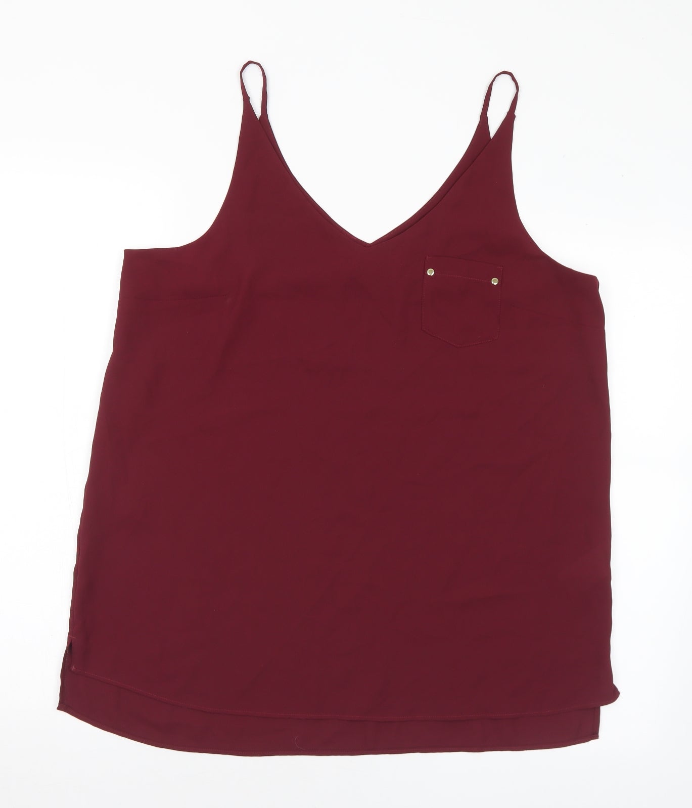 Peacocks Womens Purple Polyester Camisole Blouse Size 14 V-Neck