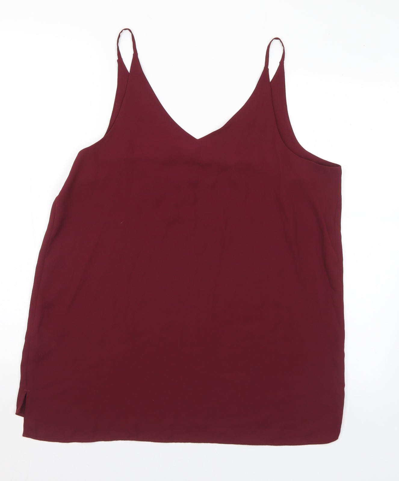 Peacocks Womens Purple Polyester Camisole Blouse Size 14 V-Neck