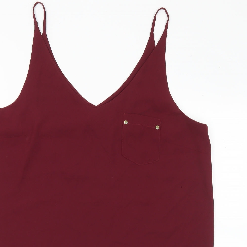 Peacocks Womens Purple Polyester Camisole Blouse Size 14 V-Neck