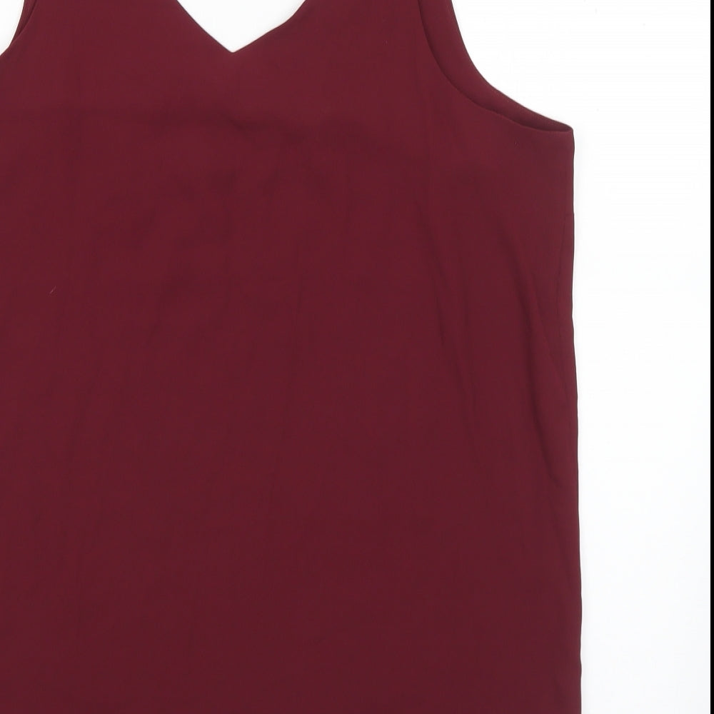Peacocks Womens Purple Polyester Camisole Blouse Size 14 V-Neck