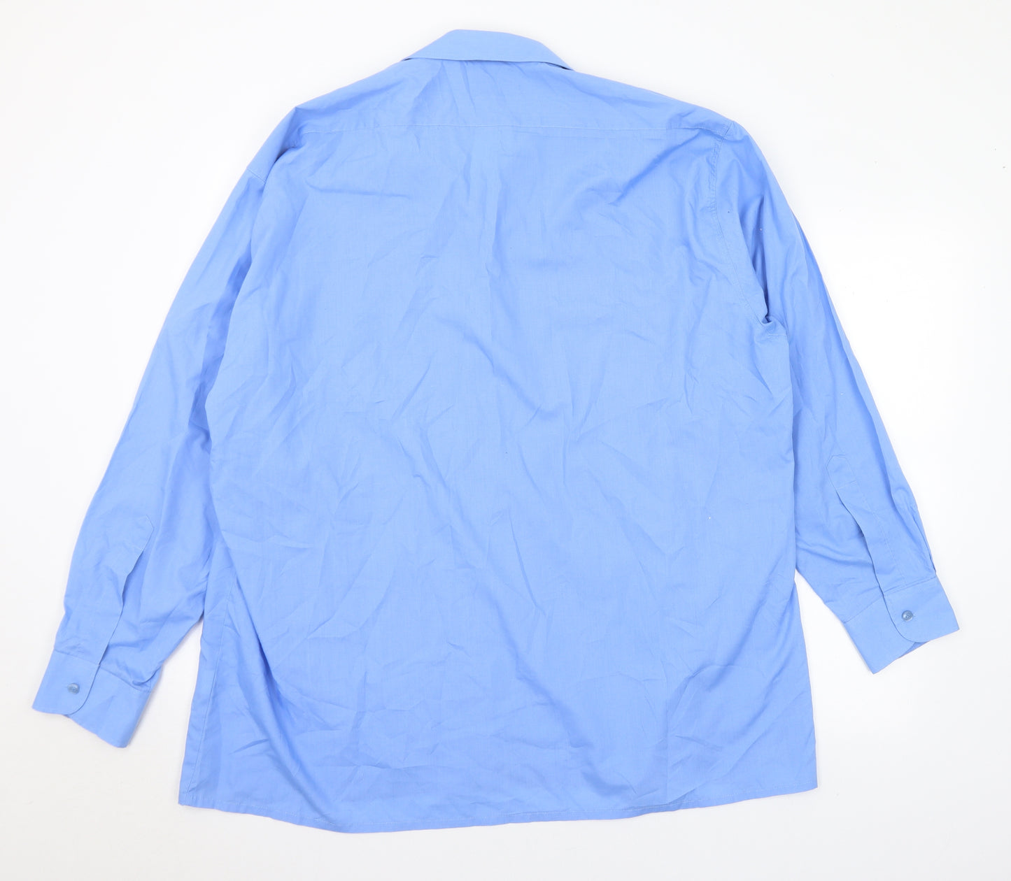 Rael Brook Mens Blue Polyester Dress Shirt Size 18 Collared Button