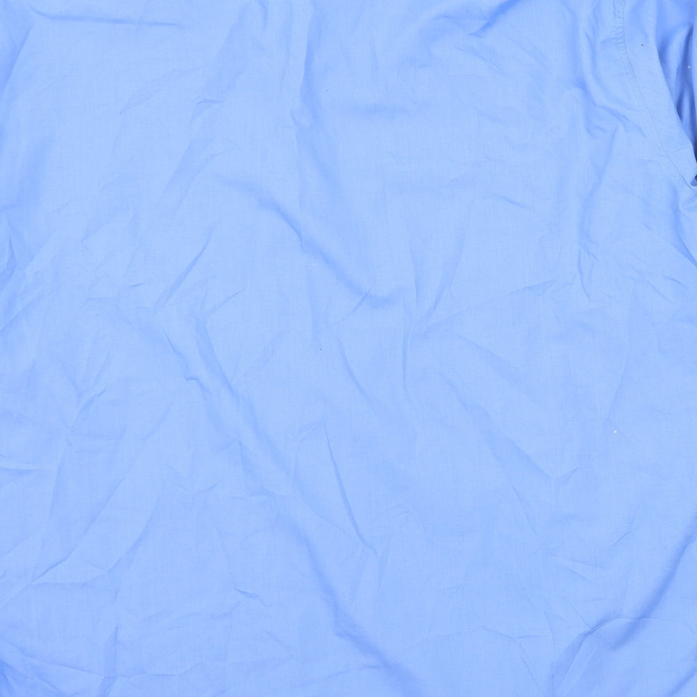 Rael Brook Mens Blue Polyester Dress Shirt Size 18 Collared Button