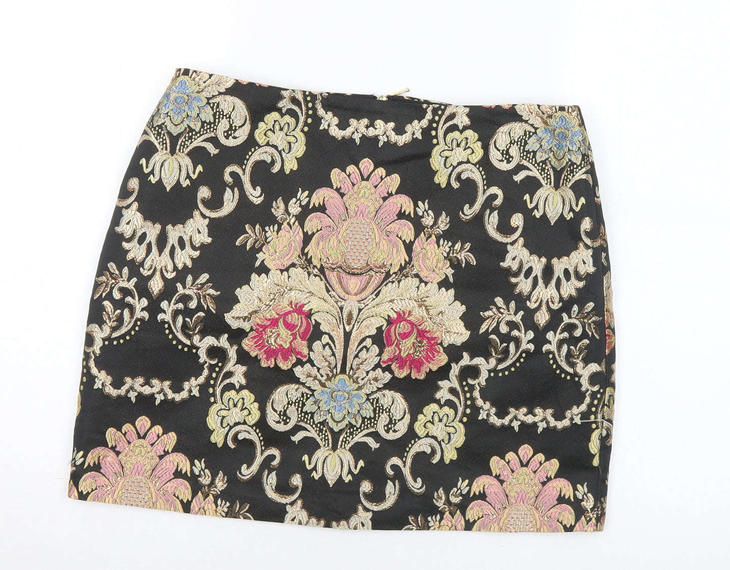 George Womens Multicoloured Floral Polyester A-Line Skirt Size 12 Zip